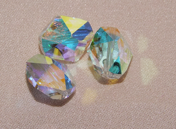 Swarovski Crystal Sample CGS012 (5523 Cosmic Bead Crystal AB )